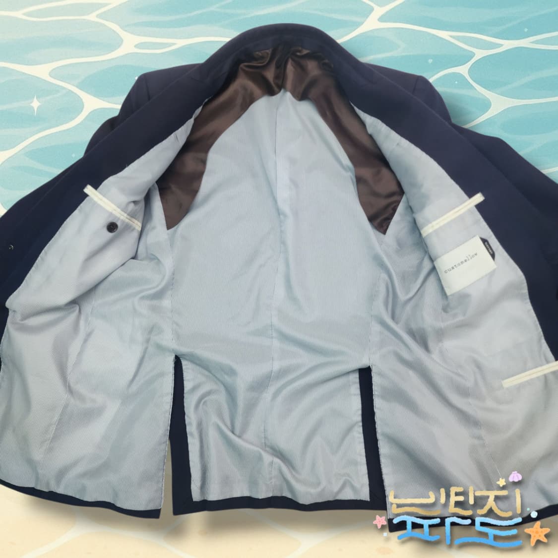 100 커스텀멜로우 개츠비 네이비 블레이저 자켓 상품이미지8