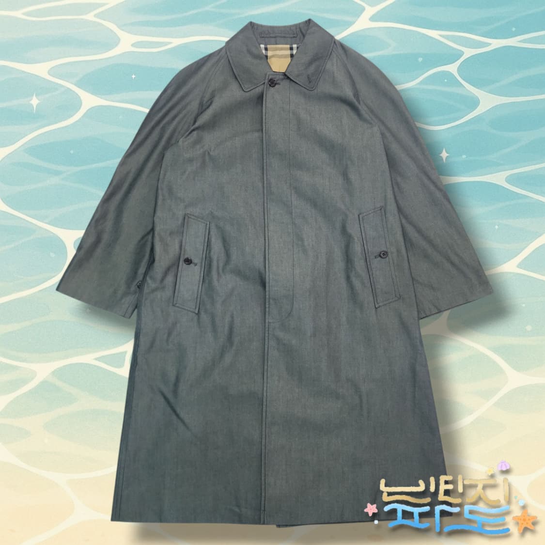 100 버버리 그레이 래글런 싱글코트 상품이미지1