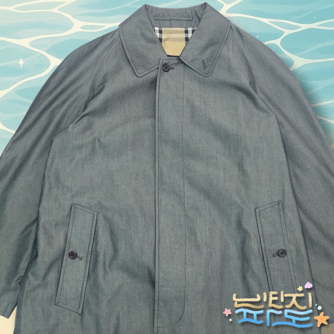 100 버버리 그레이 래글런 싱글코트 상품이미지2