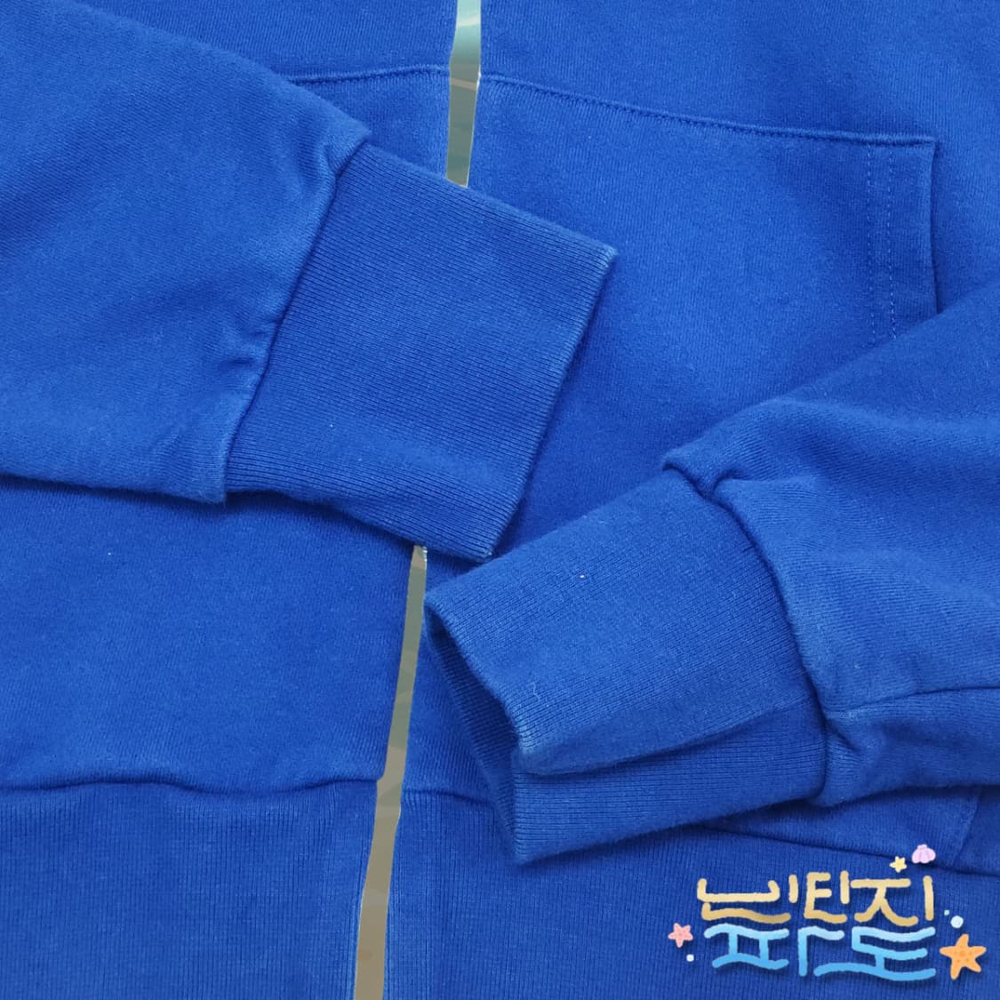 M 메종키츠네 코리아 국뽕 블루 후드집업 상품이미지4