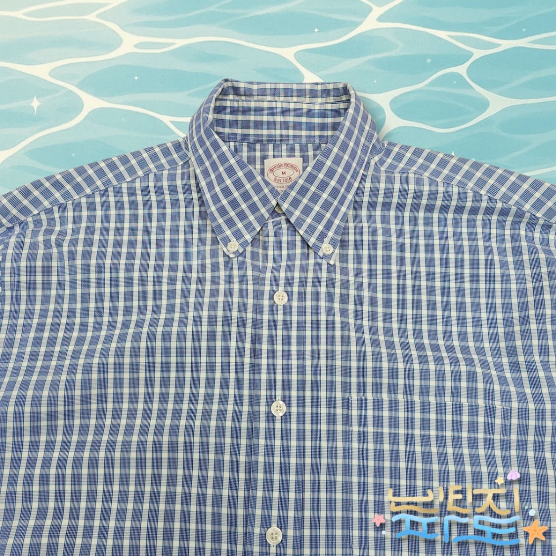 M 브룩스브라더스 논아이언 체크 포켓 셔츠 상품이미지2