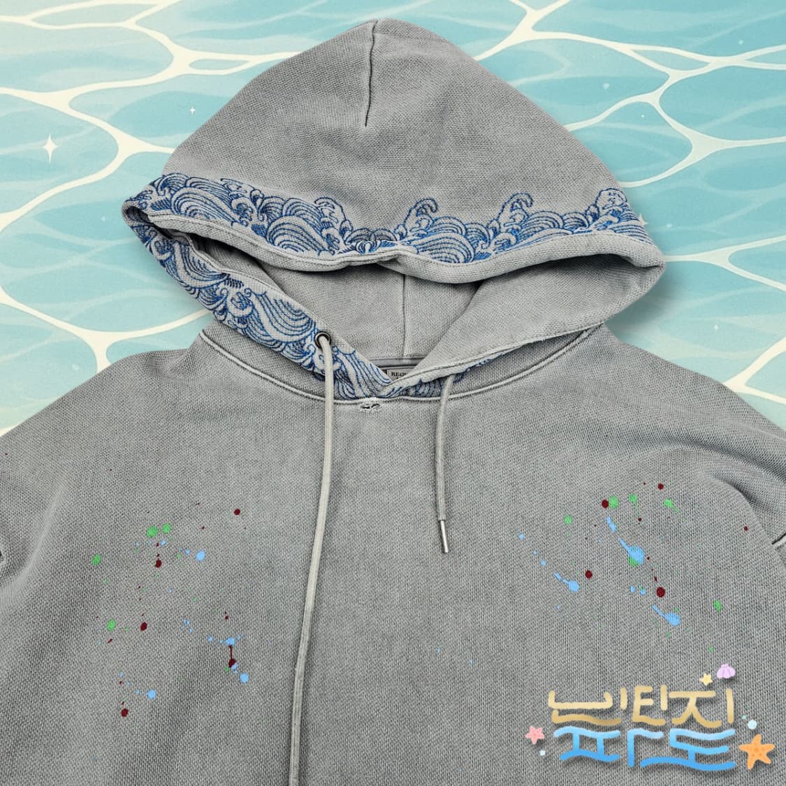 M 리오버XGRAFEN 페인팅 다이드 자수 스웻후드 상품이미지2