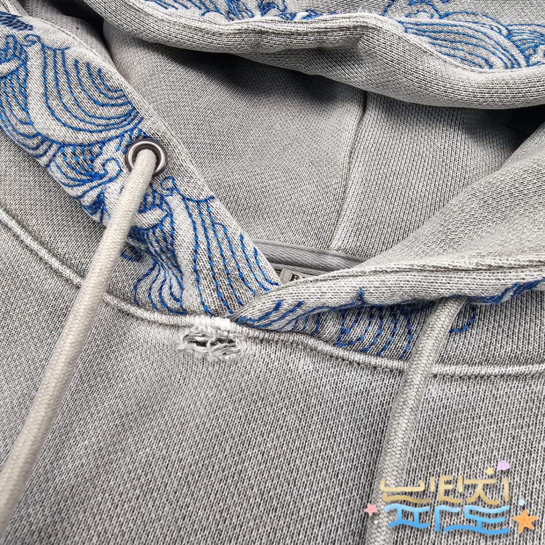 M 리오버XGRAFEN 페인팅 다이드 자수 스웻후드 상품이미지4