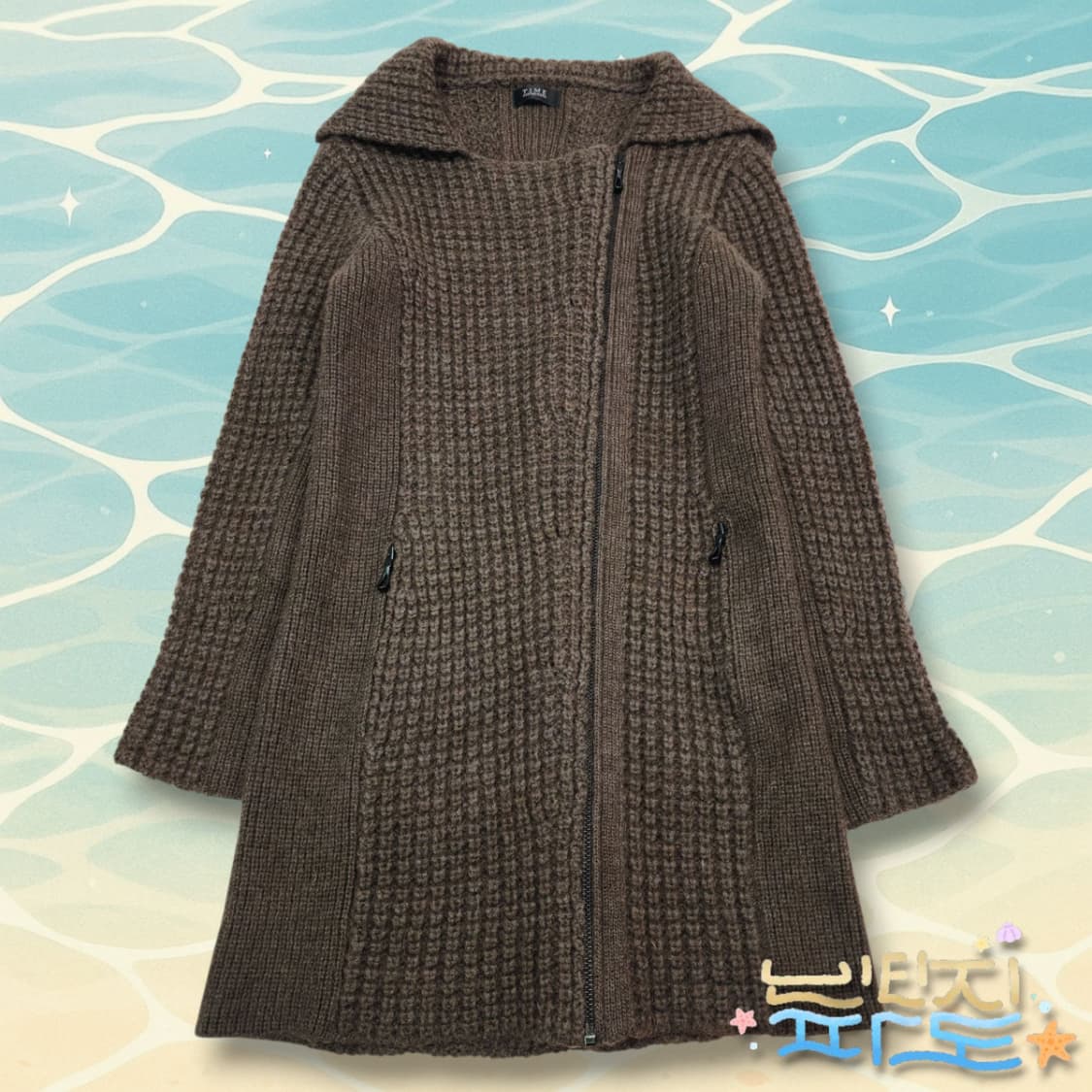 FREE TIME 한섬 타임 니트집업 코트 상품이미지1