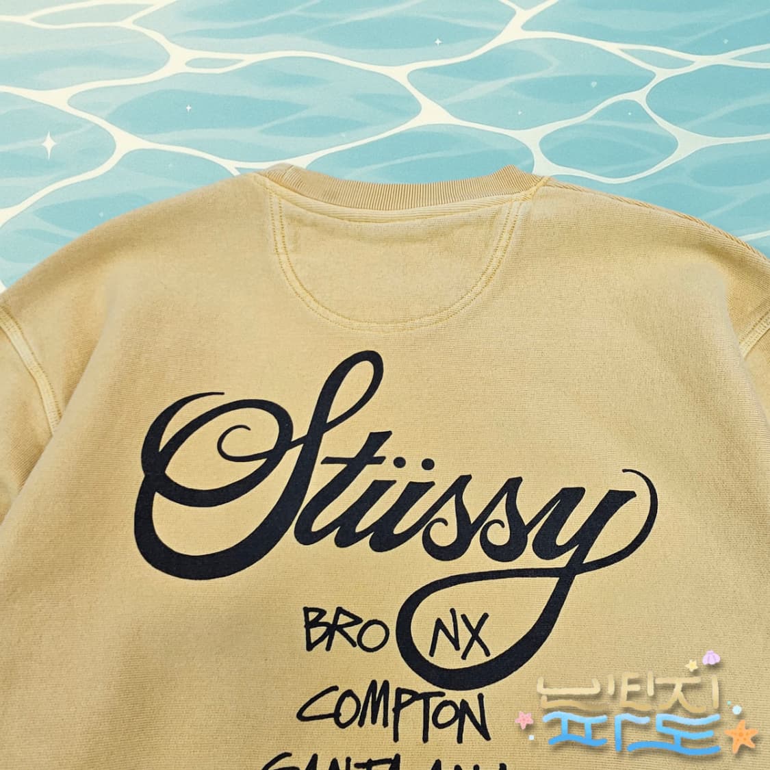 L STUSSY 스투시 월드투어 크루넥 피그먼트 다이드 허니 상품이미지10