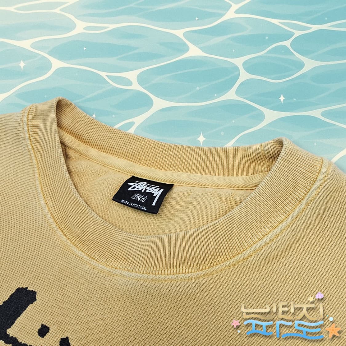 L STUSSY 스투시 월드투어 크루넥 피그먼트 다이드 허니 상품이미지5