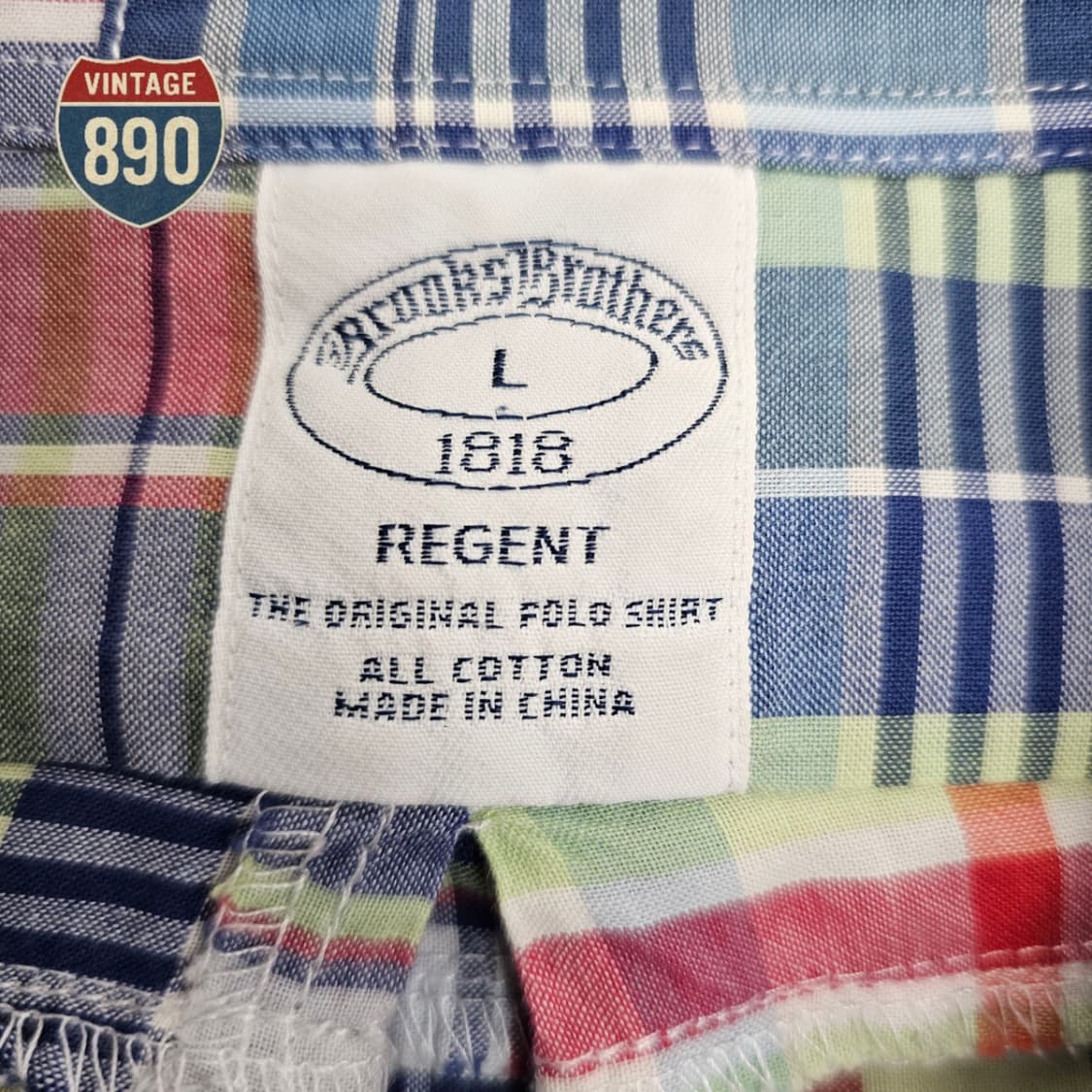 [L] 브룩스브라더스 패치워크 리젠트 셔츠 상품이미지6
