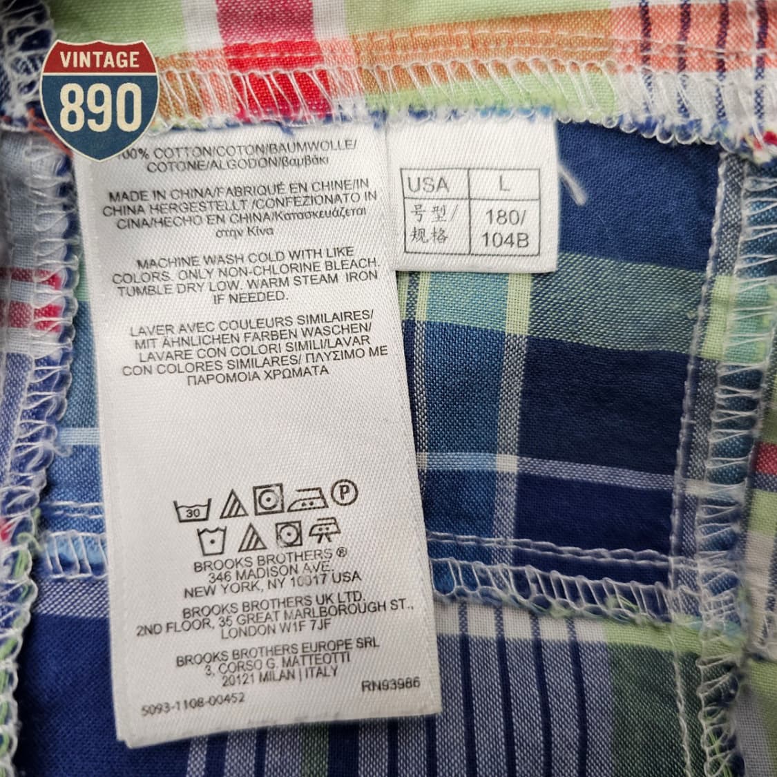 [L] 브룩스브라더스 패치워크 리젠트 셔츠 상품이미지7