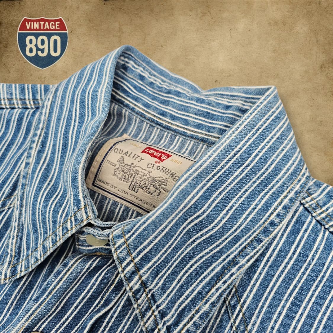 [90] Levi's 리바이스 스트라이프 웨스턴 셔츠 상품이미지4