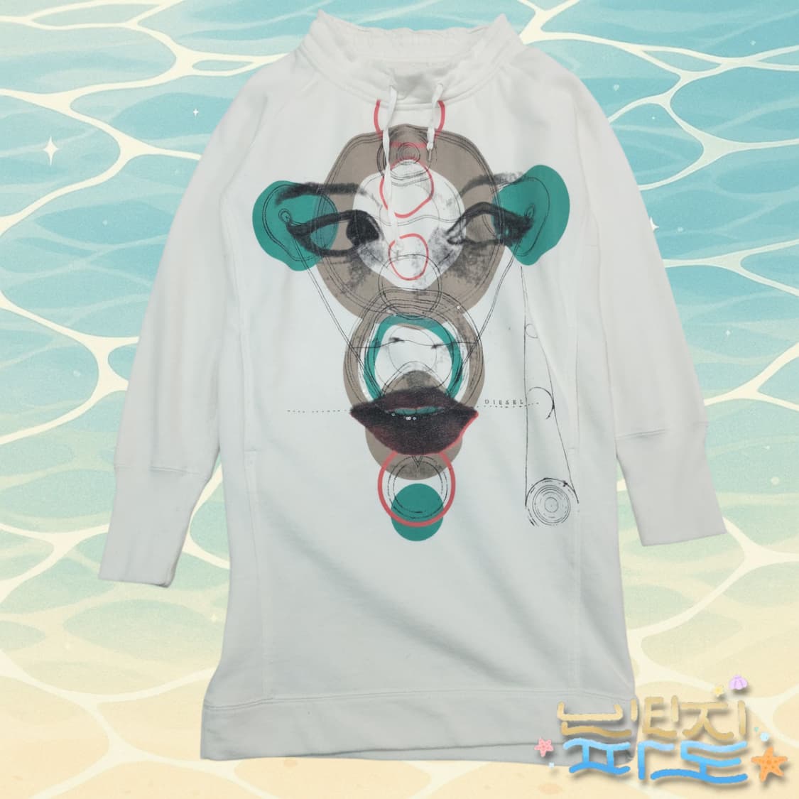 XS DIESEL 디젤 프린팅 롱 스웻 원피스 상품이미지1