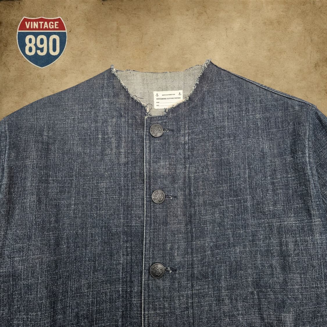 [L] 아웃스탠딩 컴퍼니 셀비지 데님 네이비 미해군 청자켓 상품이미지2