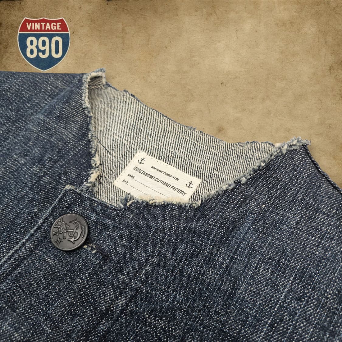 [L] 아웃스탠딩 컴퍼니 셀비지 데님 네이비 미해군 청자켓 상품이미지4