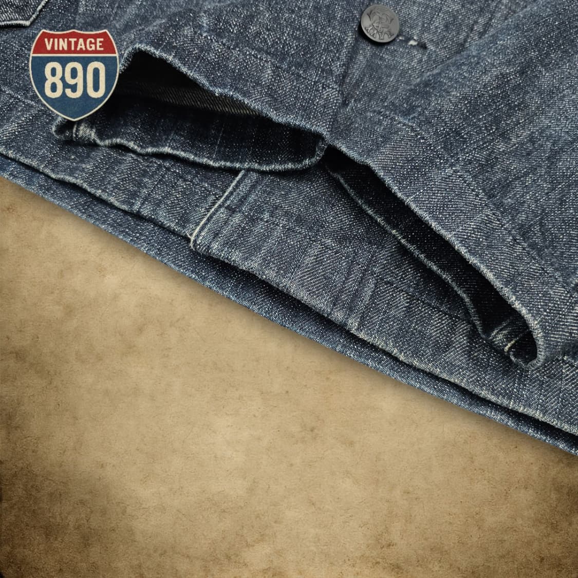 [L] 아웃스탠딩 컴퍼니 셀비지 데님 네이비 미해군 청자켓 상품이미지6