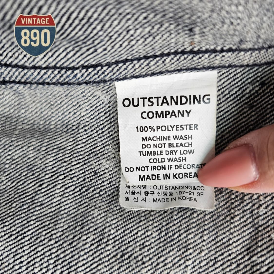 [L] 아웃스탠딩 컴퍼니 셀비지 데님 네이비 미해군 청자켓 상품이미지8