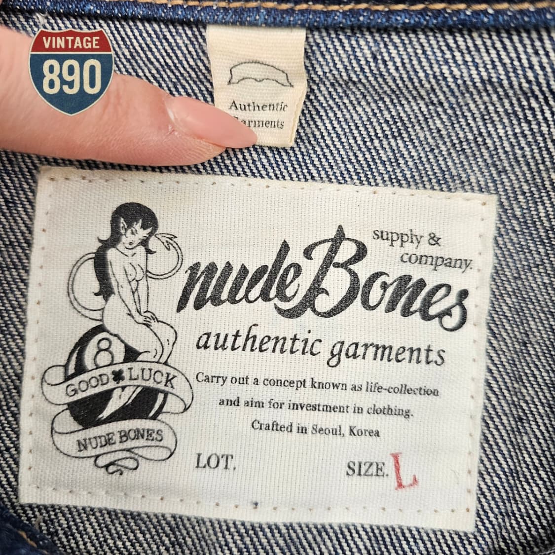 [L] Nude Bones 누드본즈 신치백 청자켓 상품이미지6