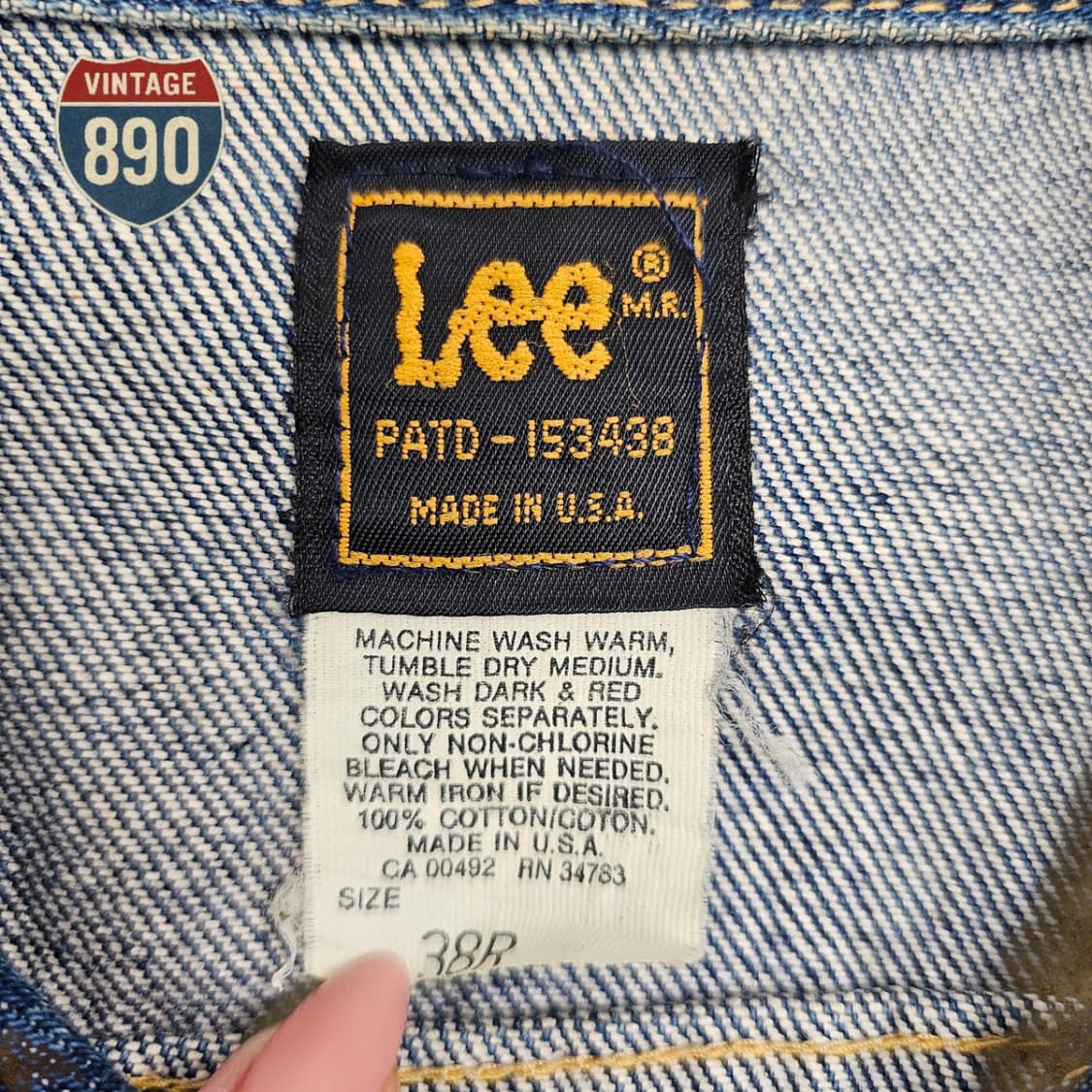 [38B] LEE 리 USA 80s 트러커 청자켓 상품이미지6