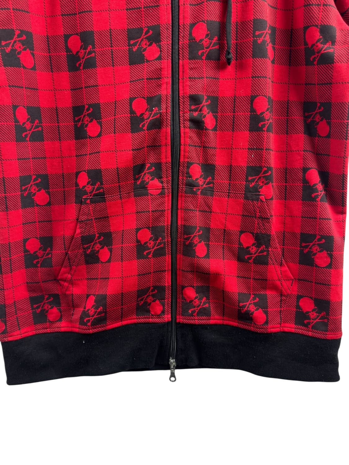 JPN 스컬 펑크 체크 반팔후드1505 상품이미지4