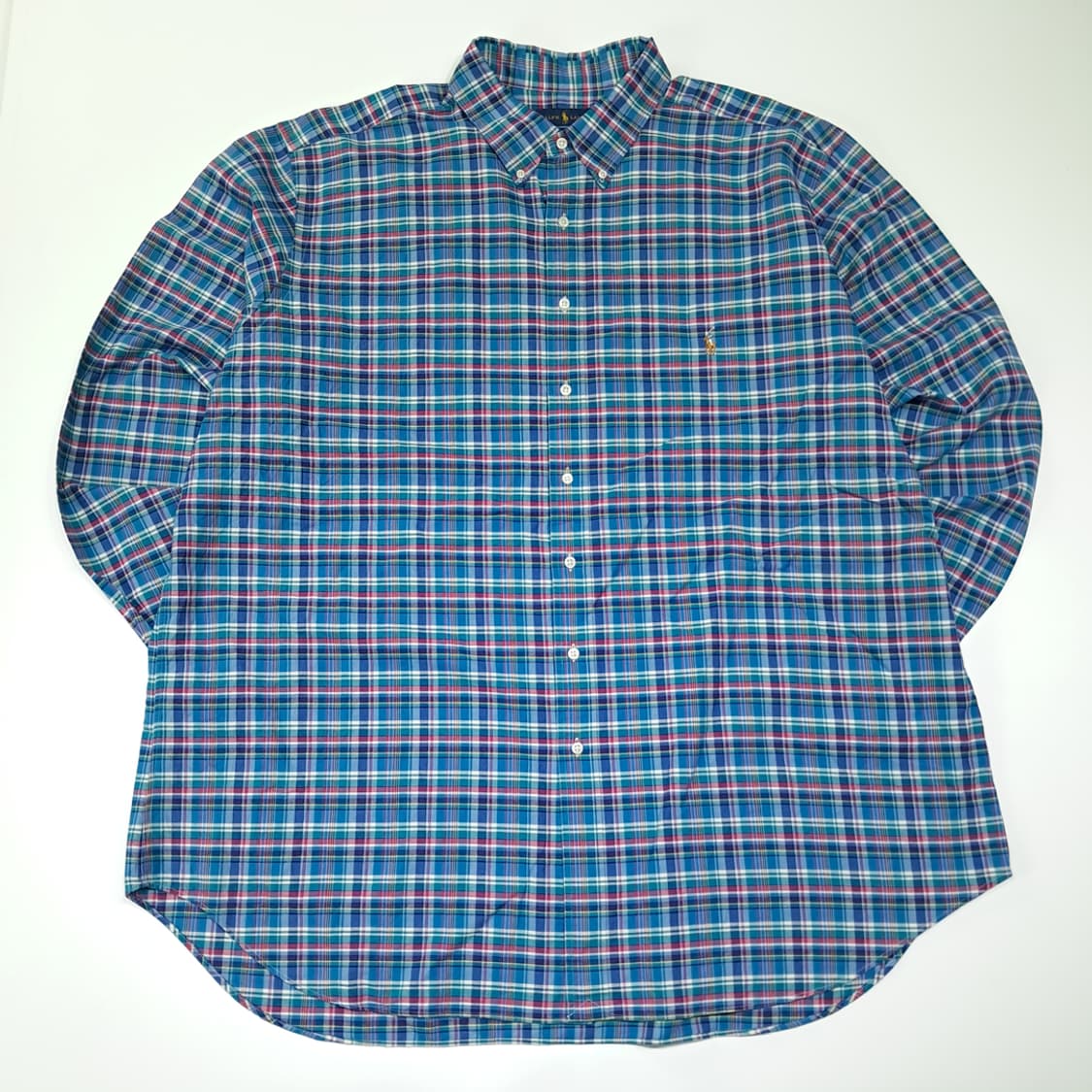 CL584 3XL 폴로 00s 코튼 스몰 타탄체크 버튼다운 셔츠 남방 상품이미지1