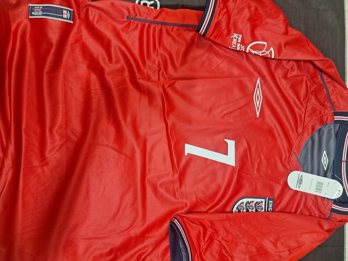 2002월드컵 잉글랜드 베컴 축구유니품 반팔 oem 상품이미지2