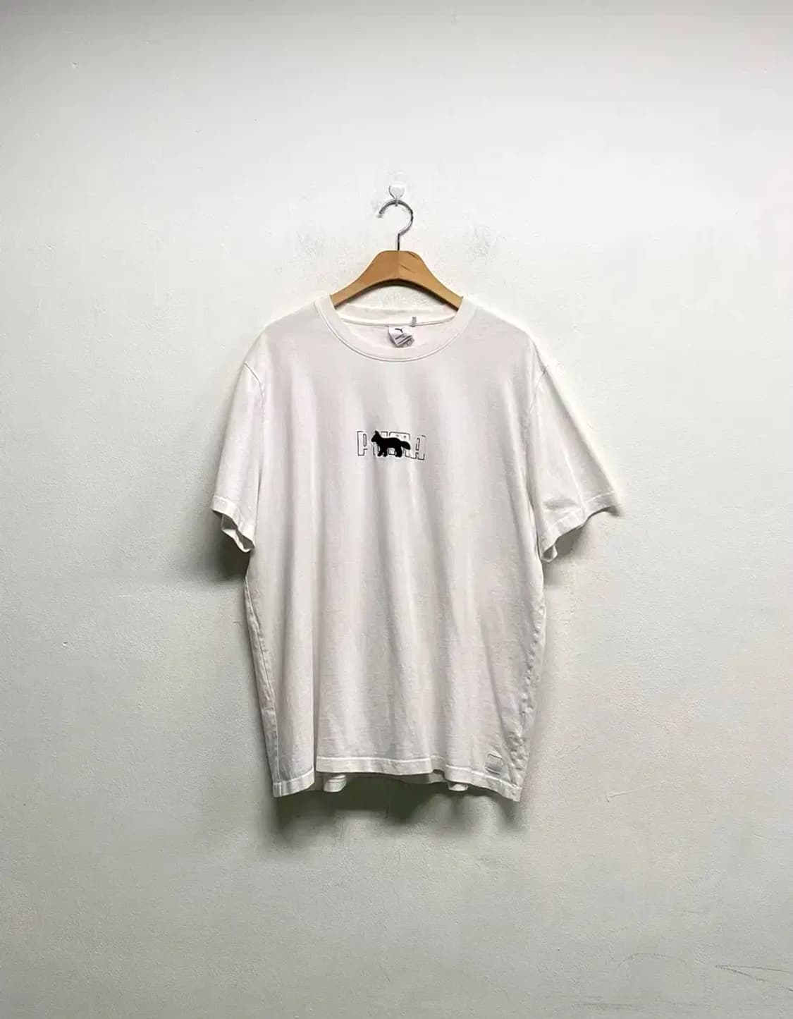 메종키츠네 x 푸마 자수 로고 화이트 오버핏 반팔 L 상품이미지1