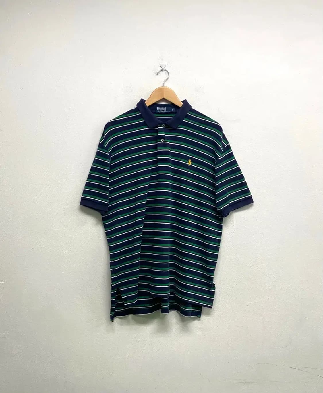 Polo 그린 스트라이프 카라 티셔츠 L 상품이미지1