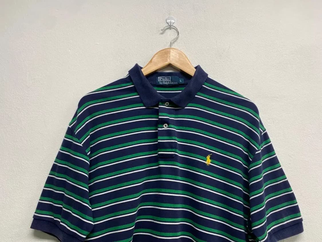 Polo 그린 스트라이프 카라 티셔츠 L 상품이미지2