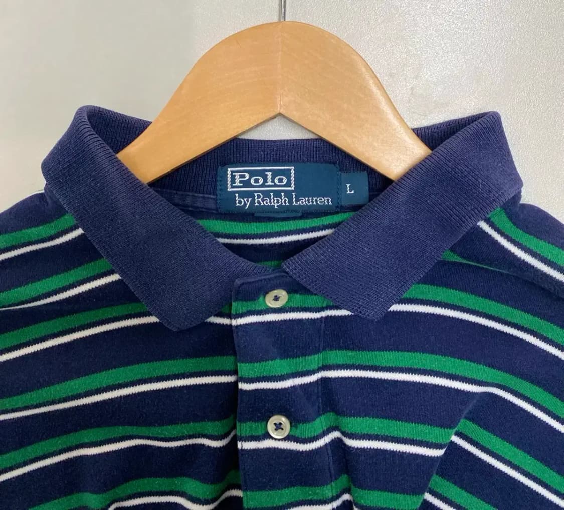 Polo 그린 스트라이프 카라 티셔츠 L 상품이미지4