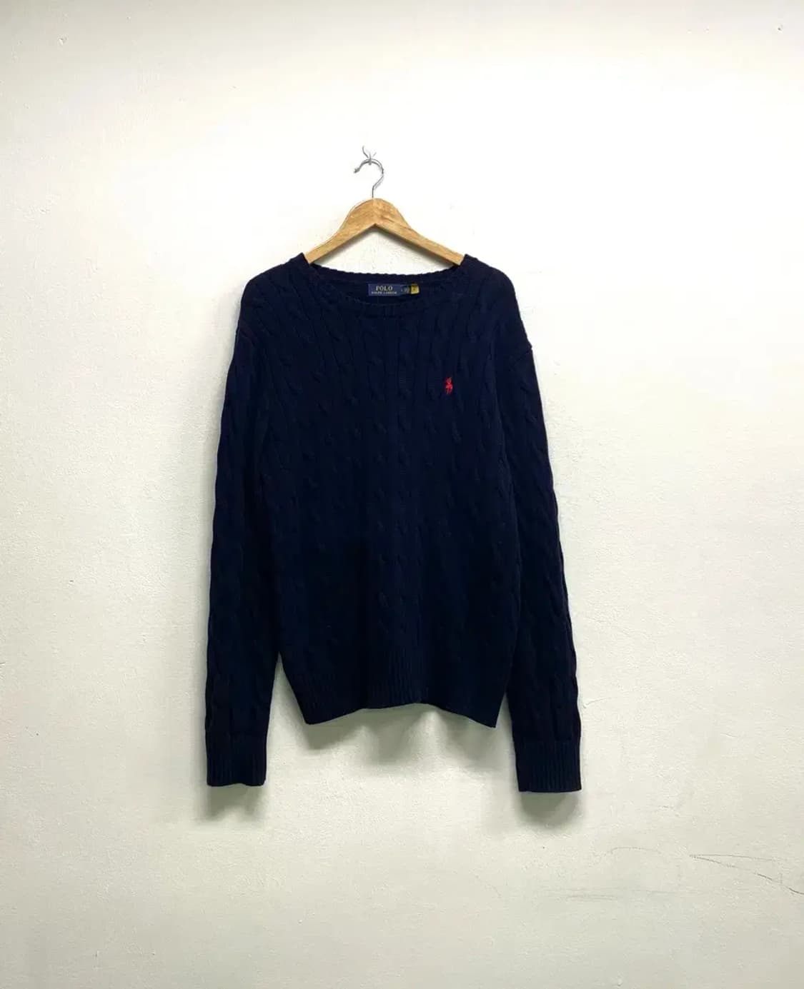 폴로 네이비색 케이블 니트 L 상품이미지1