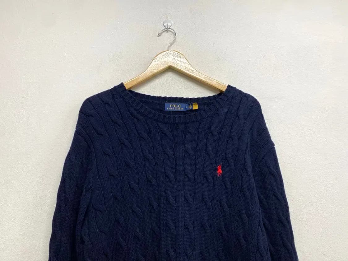 폴로 네이비색 케이블 니트 L 상품이미지2