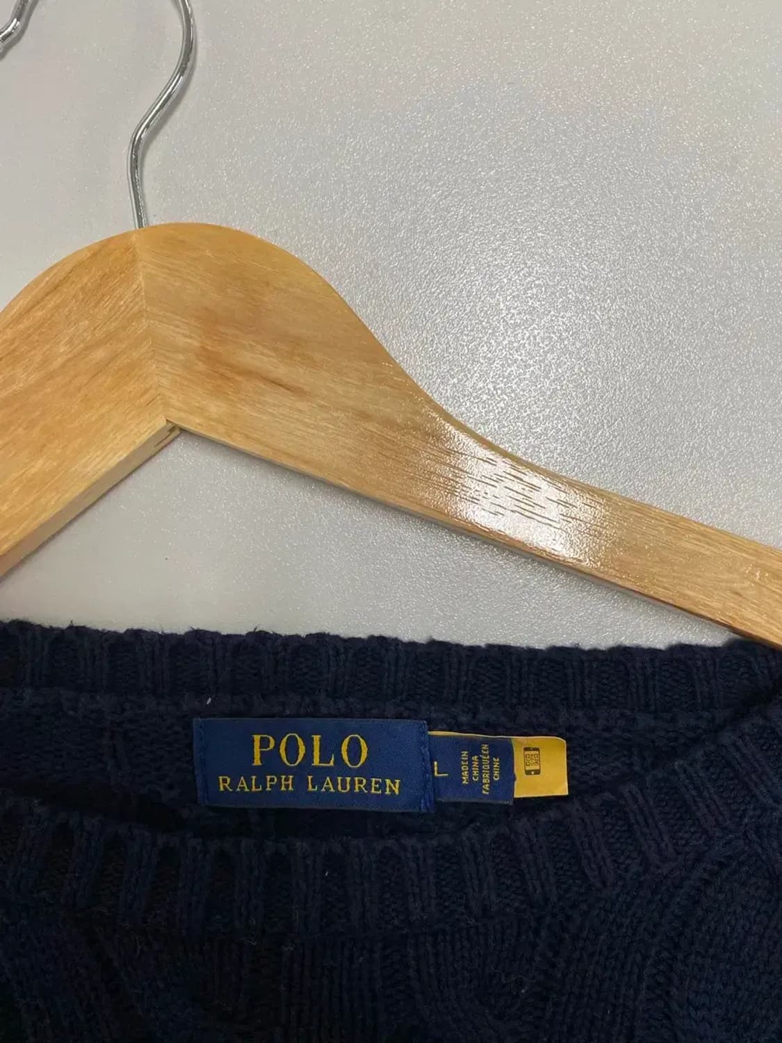 폴로 네이비색 케이블 니트 L 상품이미지4