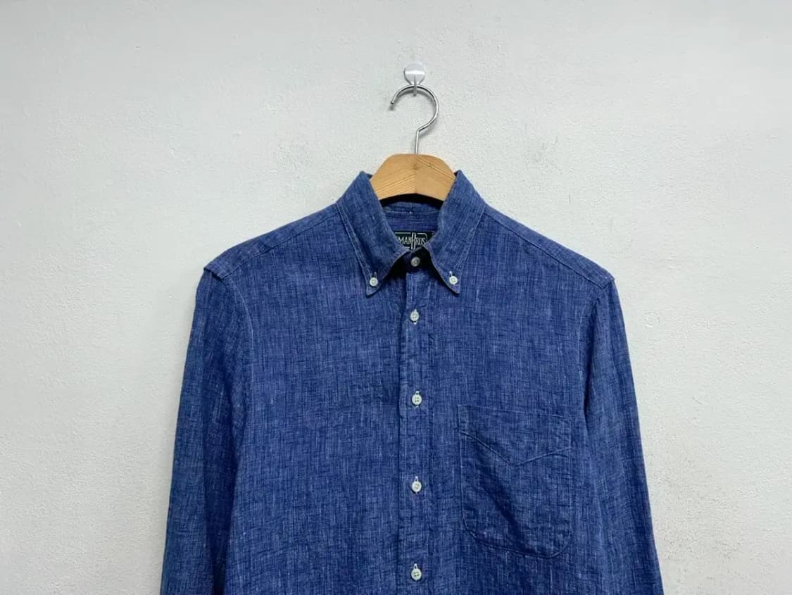 깃먼빈티지 오픈카라 린넨 셔츠 S 상품이미지2