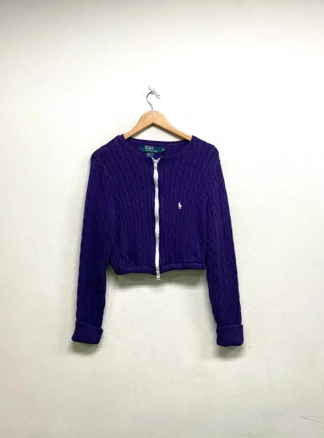 폴로 케이블 크롭 가디건 free 상품이미지1