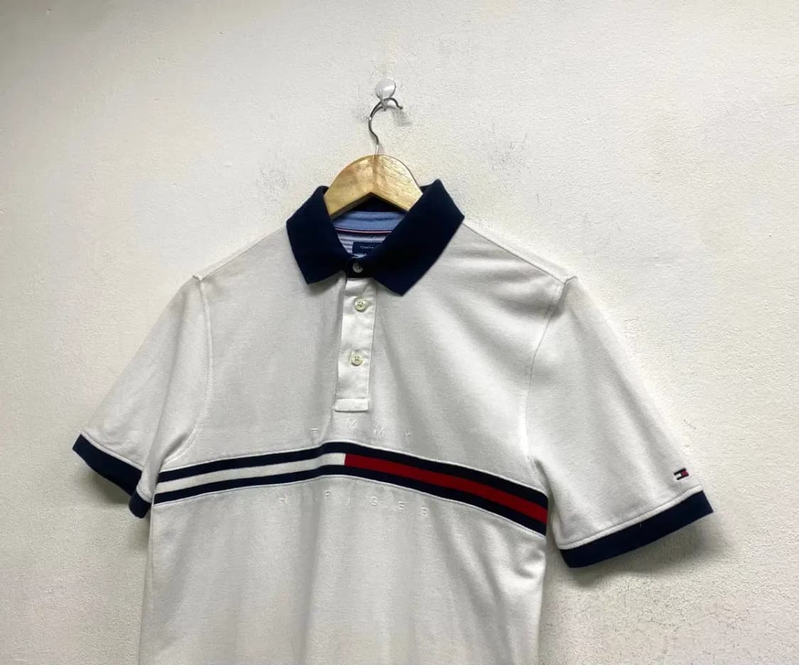 타미힐피거 플래그 로고 카라 티셔츠 S 상품이미지3