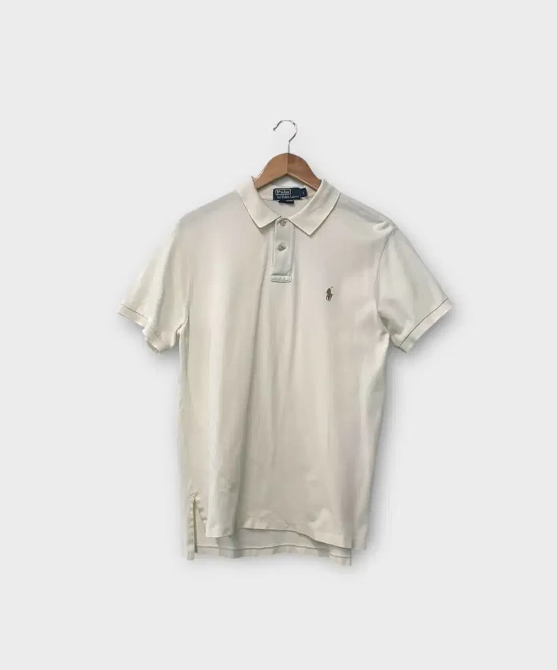 폴로 랄프로렌 아이보리 카라 반팔티 L 상품이미지1