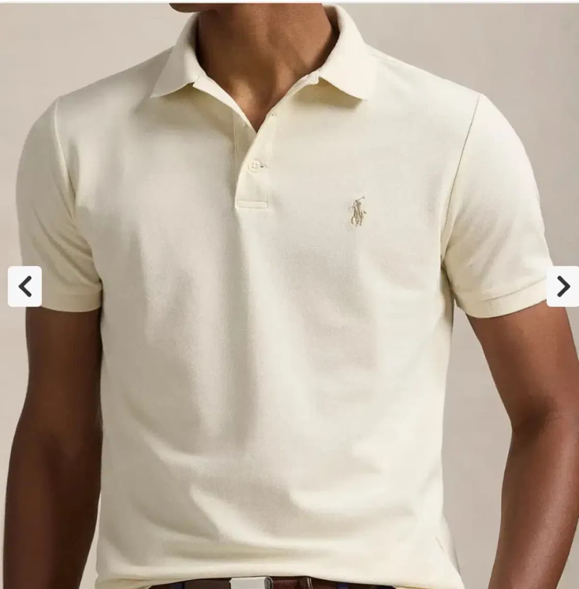 폴로 랄프로렌 아이보리 카라 반팔티 L 상품이미지2