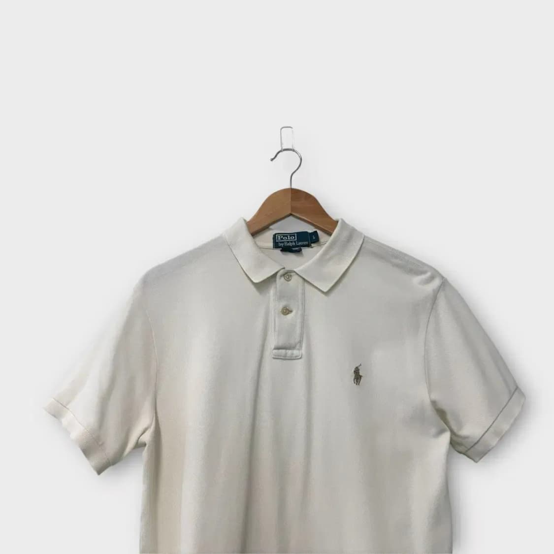폴로 랄프로렌 아이보리 카라 반팔티 L 상품이미지3
