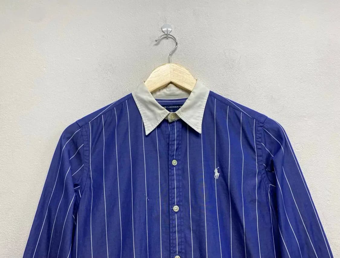 폴로 랄프로렌 블루 스트라이프 셔츠남방 S 상품이미지2