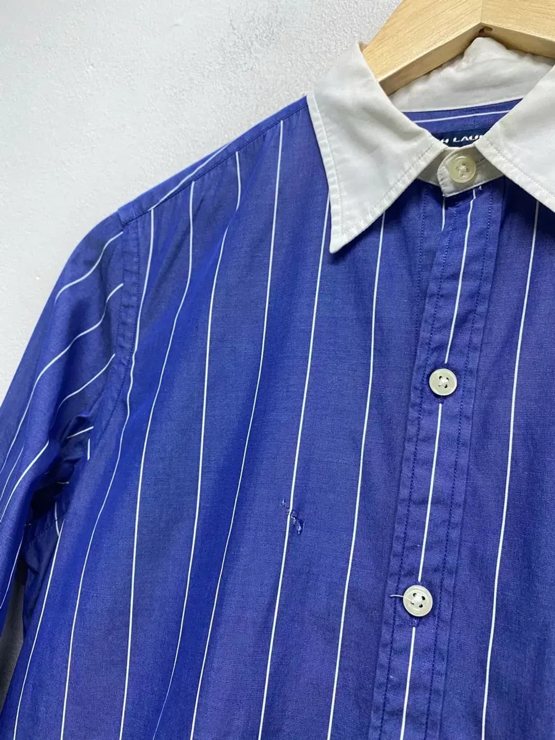 폴로 랄프로렌 블루 스트라이프 셔츠남방 S 상품이미지4