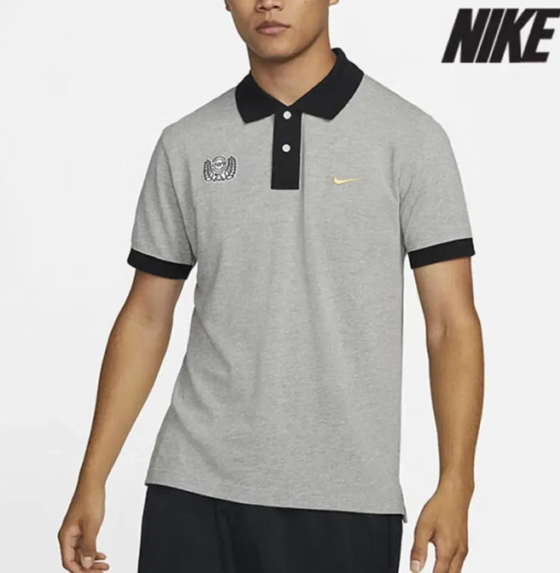 나이키 한글 NSW 피케 반팔티 그레이 M-L 상품이미지2