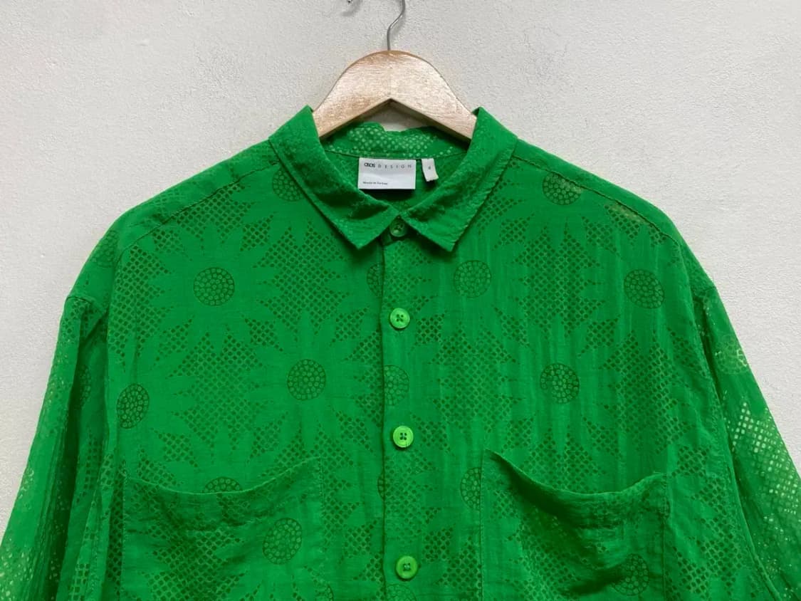 ASOS 아소스 펀칭 반팔 남성 가디건 (GREEN) free 상품이미지2