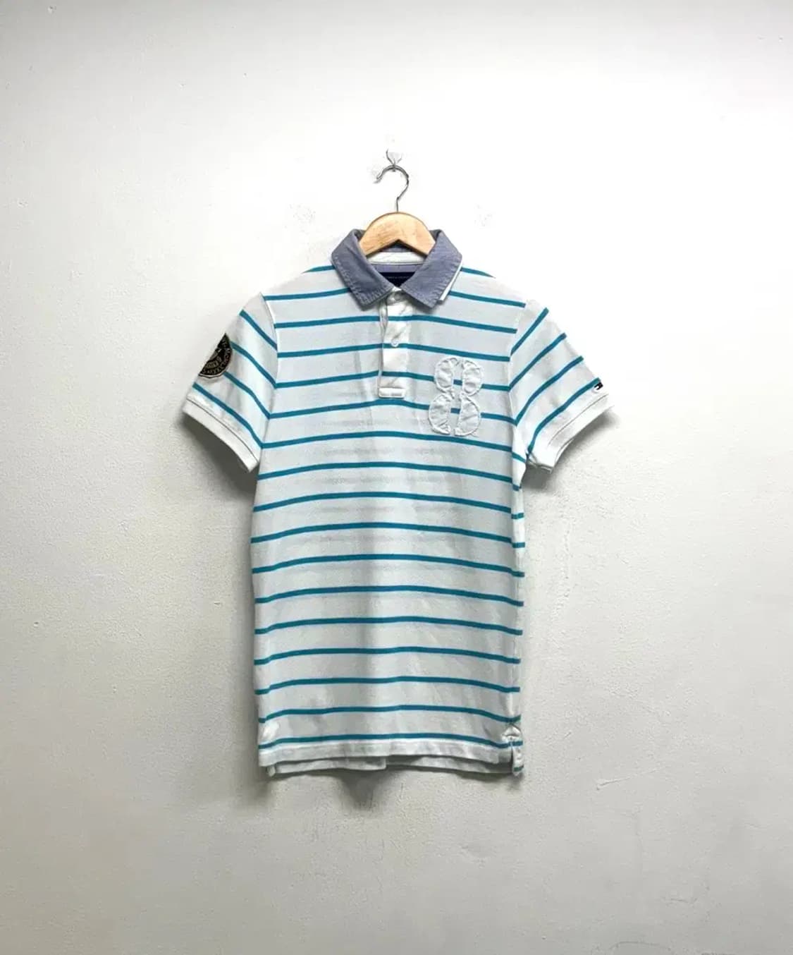 타미힐피거 스트라이프 카라 티셔츠 S 상품이미지1