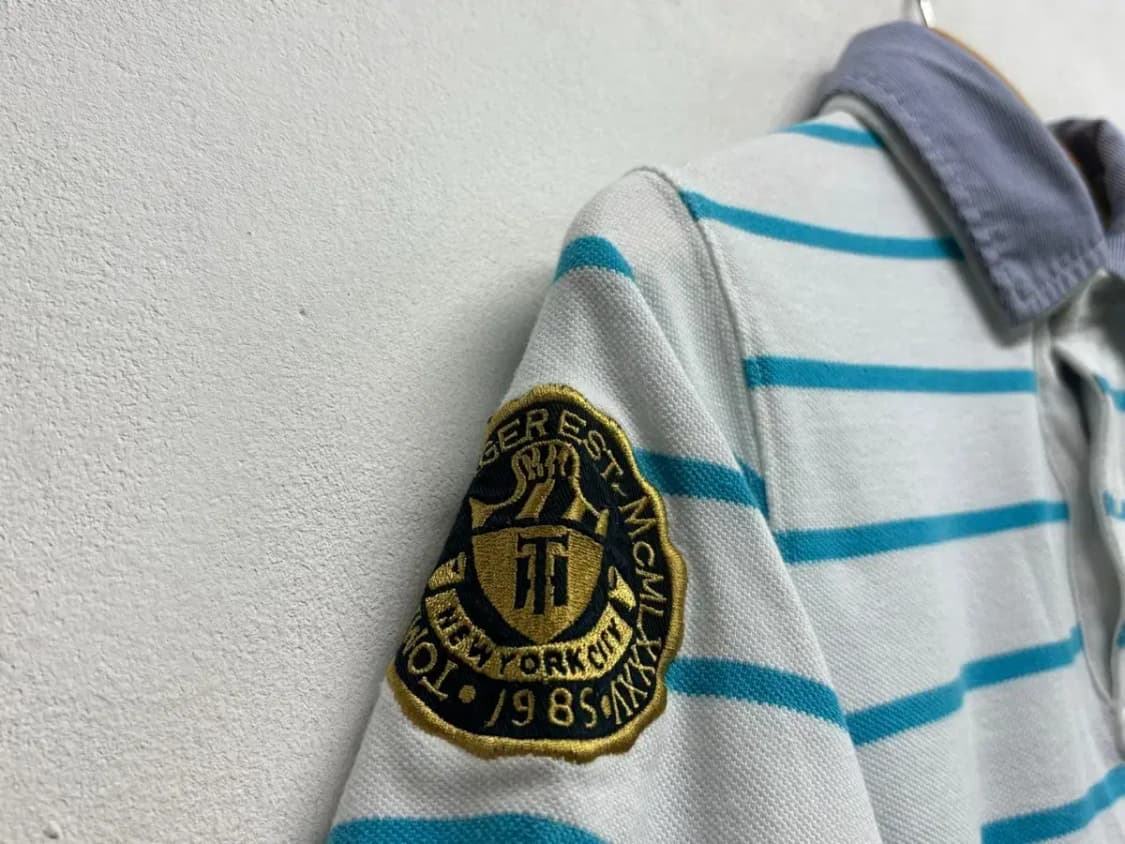 타미힐피거 스트라이프 카라 티셔츠 S 상품이미지3