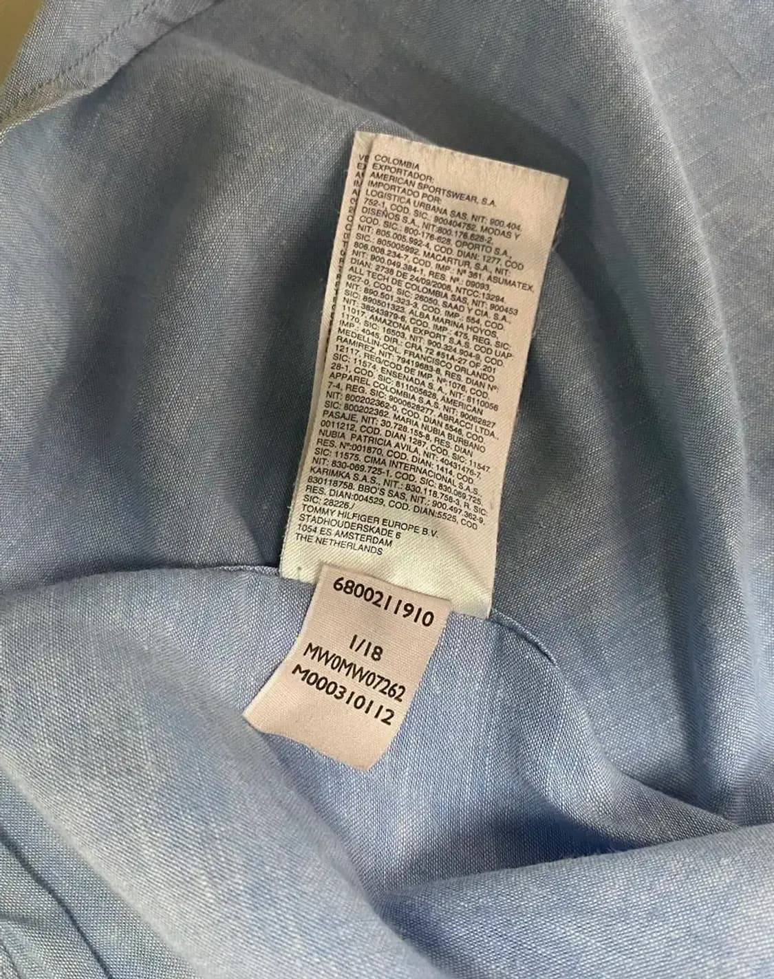 타미힐피거 린넨 솔리드 연블루셔츠 M-L 상품이미지5