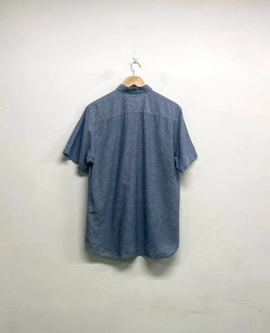 타미힐피거 린넨 솔리드 청블루셔츠 M-L 상품이미지3