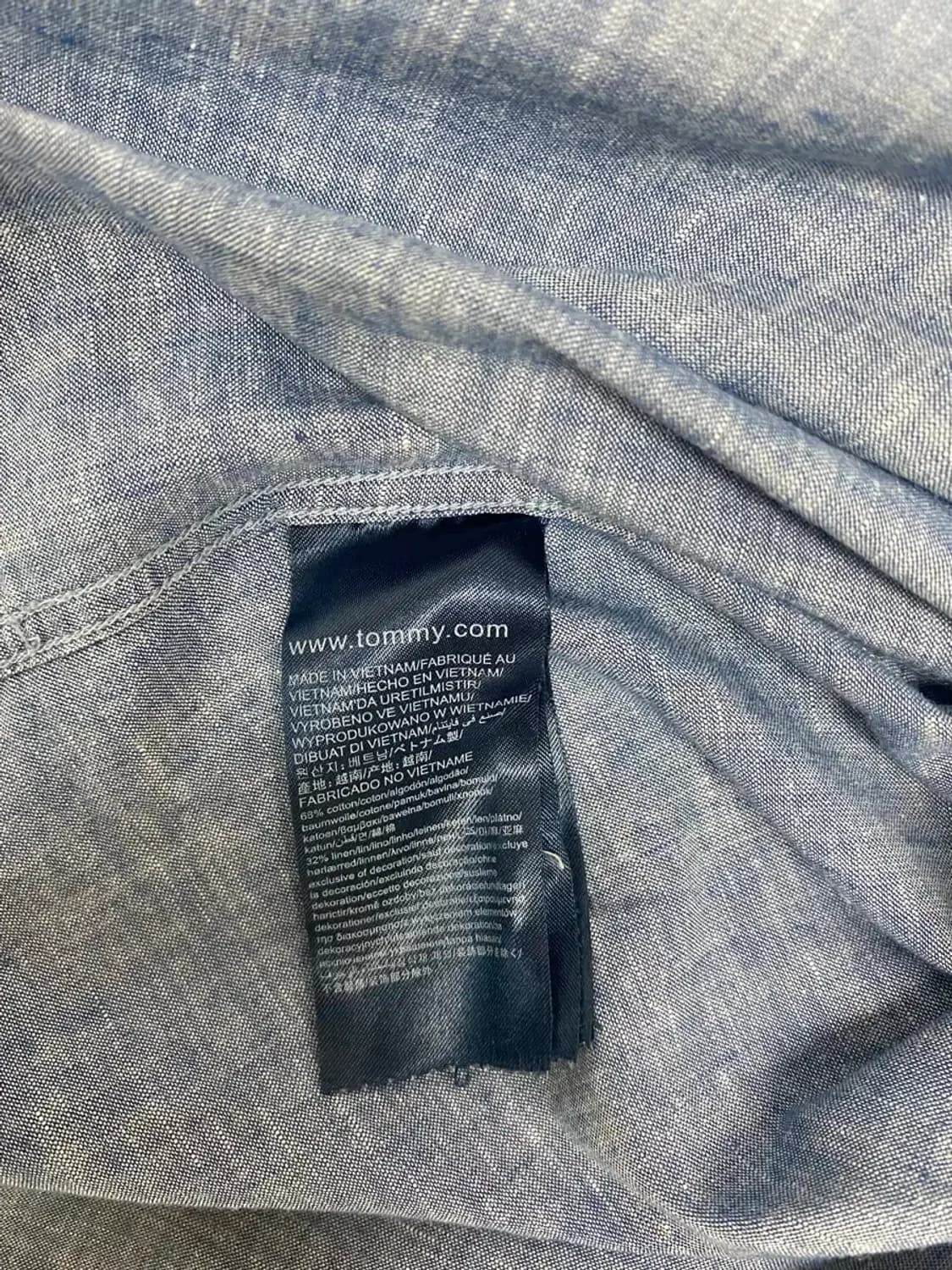 타미힐피거 린넨 솔리드 청블루셔츠 M-L 상품이미지5