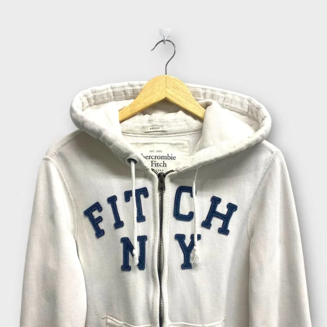 아베크롬비 화이트 후드집업 L 상품이미지2