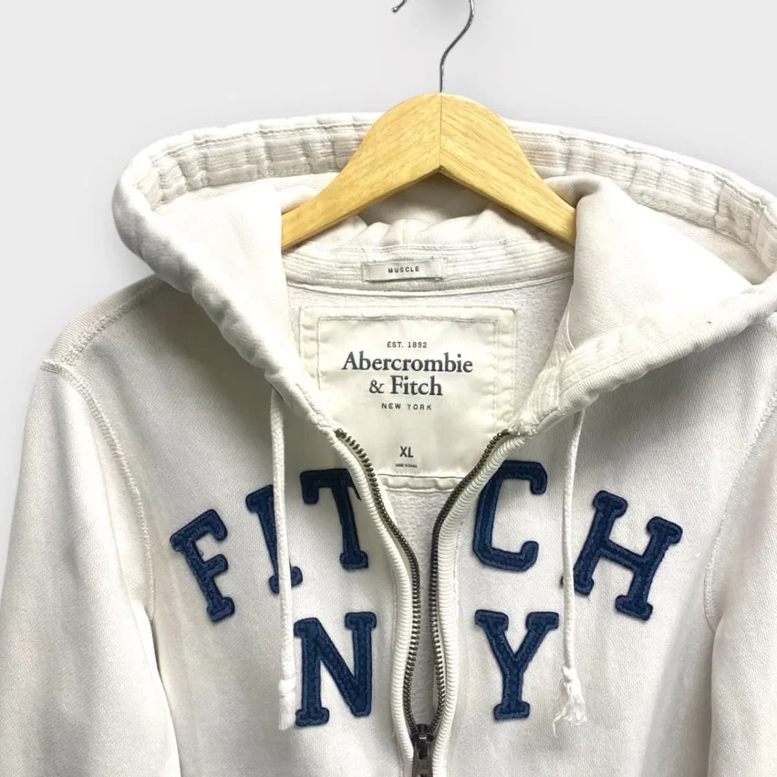 아베크롬비 화이트 후드집업 L 상품이미지3