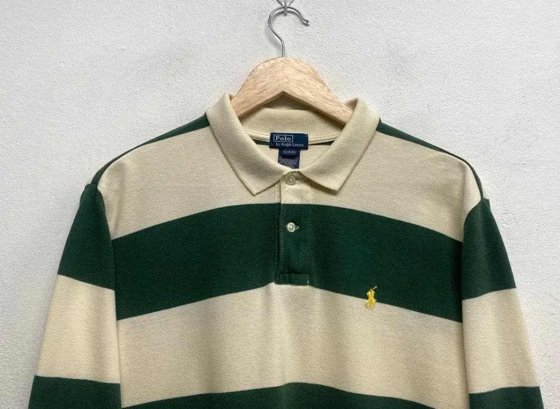 폴로 스트라이프 카라 그린 티셔츠 S-M 상품이미지2