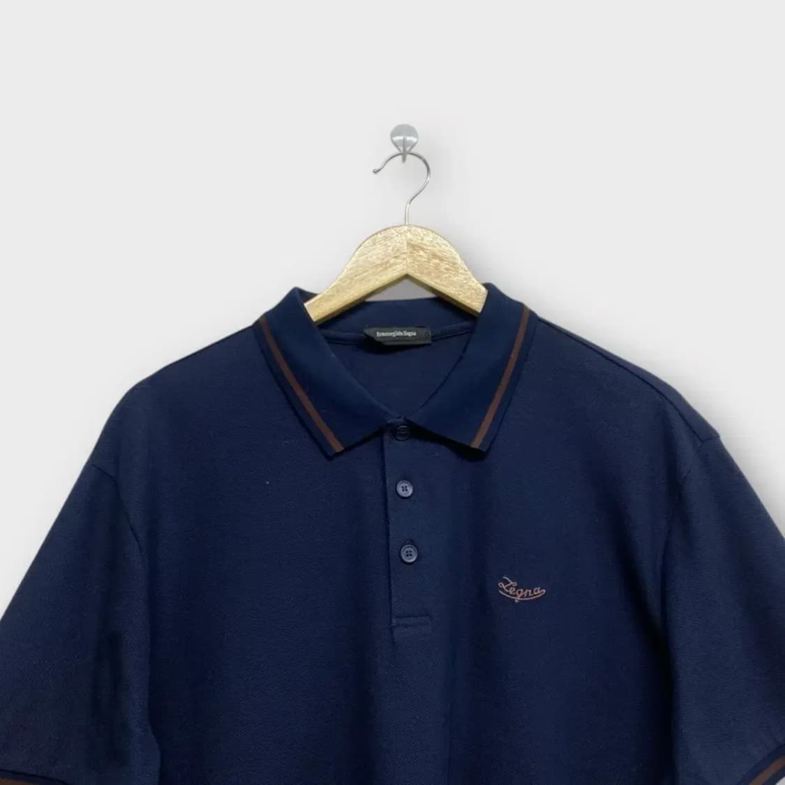 [실착1회]에르메네질도제냐 PK 네이비 반팔XL-2XL 상품이미지2