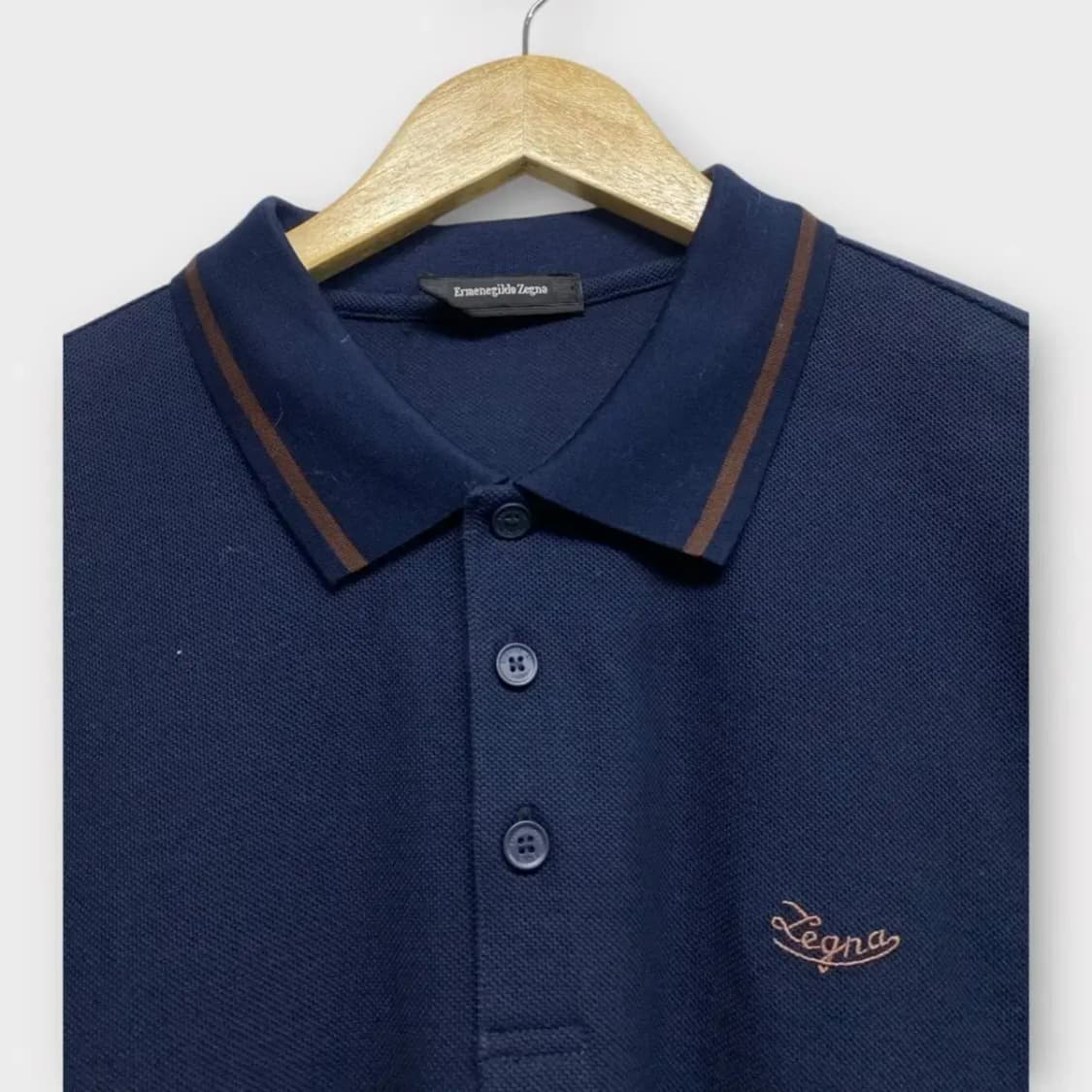 [실착1회]에르메네질도제냐 PK 네이비 반팔XL-2XL 상품이미지4